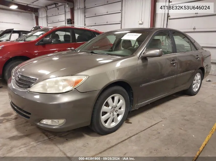 2003 Toyota Camry Xle VIN: 4T1BE32K53U646024 Lot: 40391905