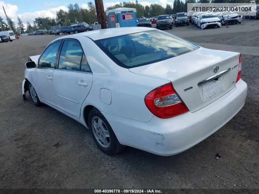 2003 Toyota Camry Le V6 VIN: 4T1BF32K23U041004 Lot: 40396778