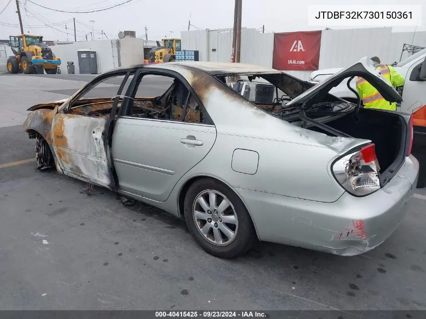 2003 Toyota Camry Le/Xle VIN: JTDBF32K730150361 Lot: 40415425