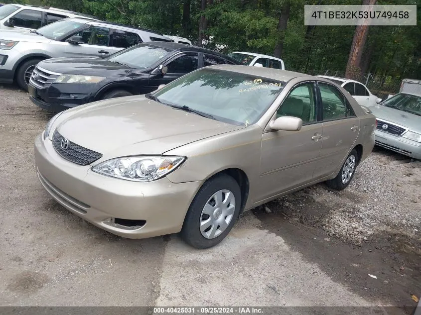 2003 Toyota Camry Le VIN: 4T1BE32K53U749458 Lot: 40425031