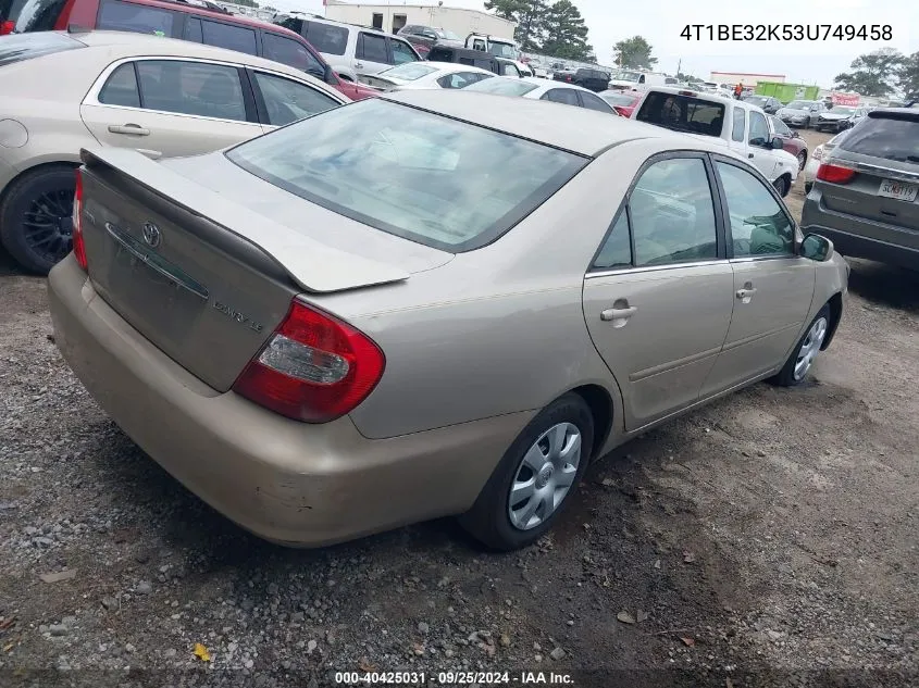 2003 Toyota Camry Le VIN: 4T1BE32K53U749458 Lot: 40425031