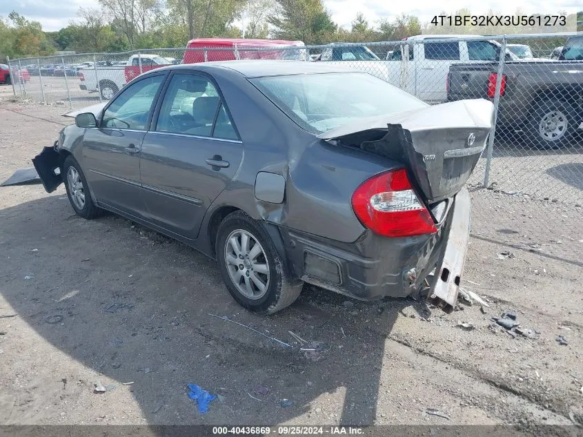 2003 Toyota Camry Xle V6 VIN: 4T1BF32KX3U561273 Lot: 40436869