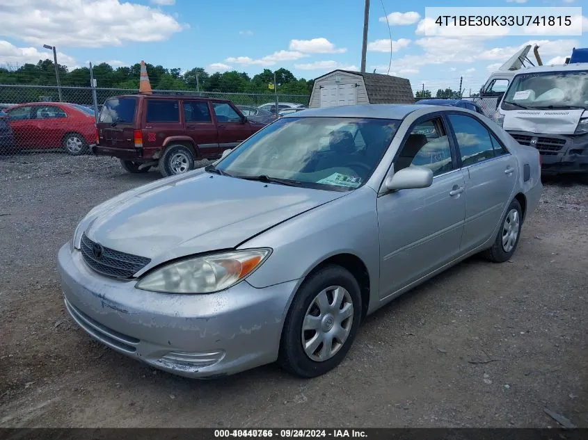 4T1BE30K33U741815 2003 Toyota Camry Le