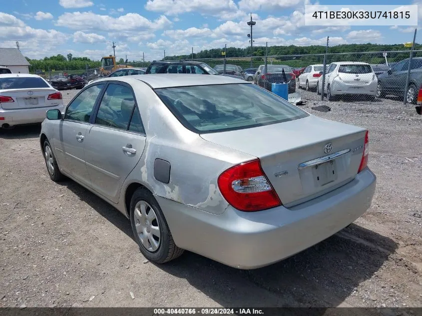 4T1BE30K33U741815 2003 Toyota Camry Le