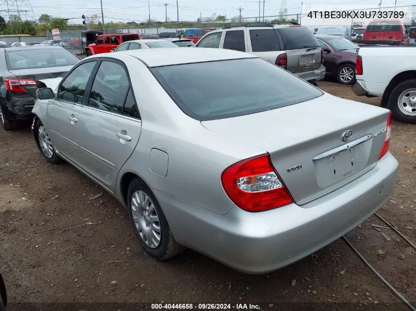 2003 Toyota Camry Xle VIN: 4T1BE30KX3U733789 Lot: 40446658