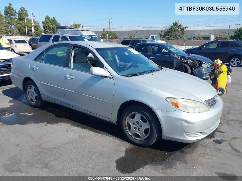 2003 Toyota Camry Le VIN: 4T1BF30K03U555940 Lot: 40447645