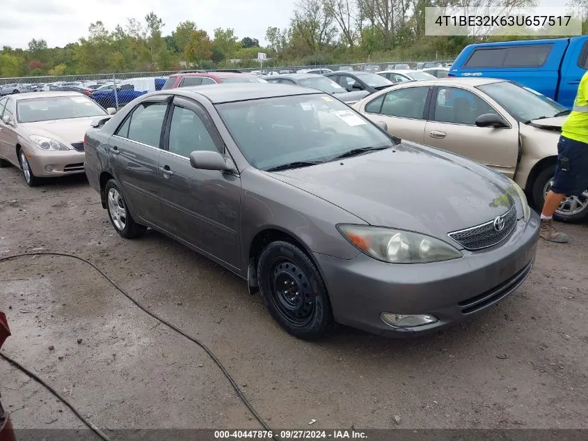 2003 Toyota Camry Se VIN: 4T1BE32K63U657517 Lot: 40447876