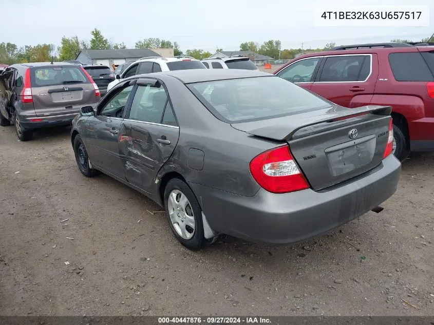 2003 Toyota Camry Se VIN: 4T1BE32K63U657517 Lot: 40447876