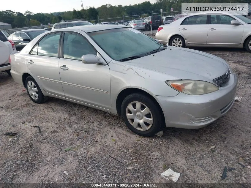 2003 Toyota Camry Le/Xle/Se VIN: 4T1BE32K33U174417 Lot: 40448371