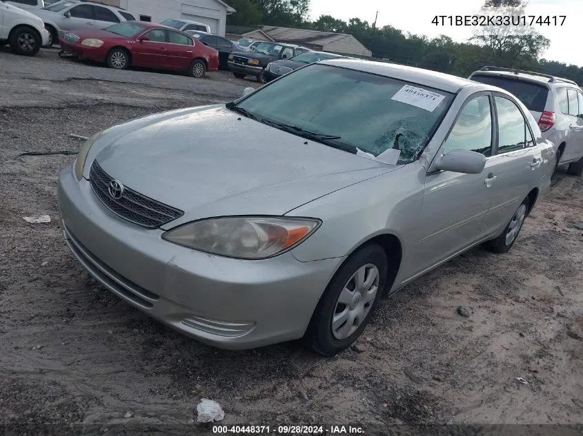 2003 Toyota Camry Le/Xle/Se VIN: 4T1BE32K33U174417 Lot: 40448371