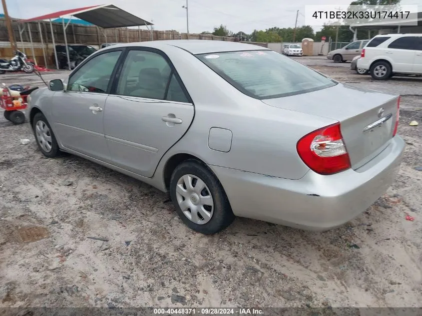 2003 Toyota Camry Le/Xle/Se VIN: 4T1BE32K33U174417 Lot: 40448371