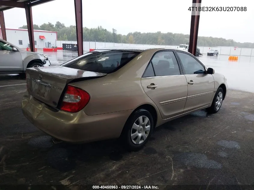 2003 Toyota Camry Le VIN: 4T1BE32K63U207088 Lot: 40450963