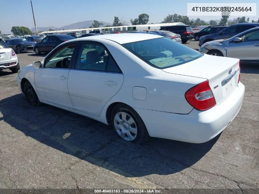 2003 Toyota Camry Le VIN: 4T1BE32K83U245664 Lot: 40453163