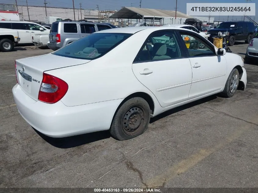 2003 Toyota Camry Le VIN: 4T1BE32K83U245664 Lot: 40453163