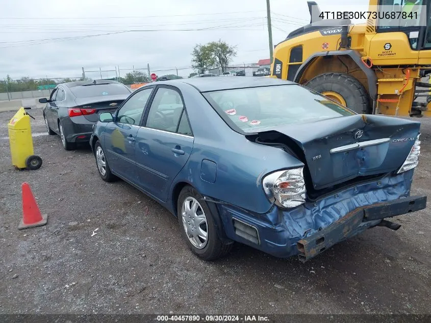 2003 Toyota Camry Xle VIN: 4T1BE30K73U687841 Lot: 40457890