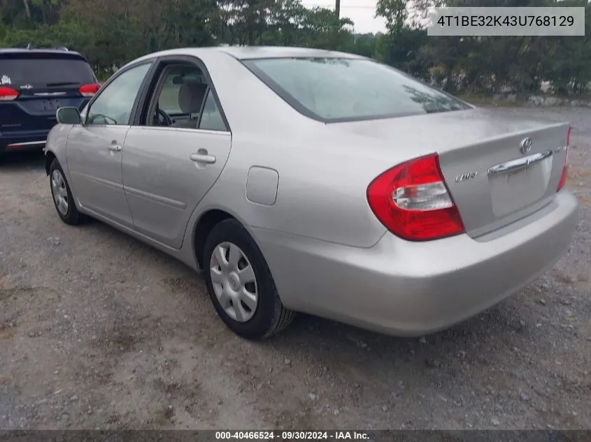 2003 Toyota Camry Le/Xle/Se VIN: 4T1BE32K43U768129 Lot: 40466524