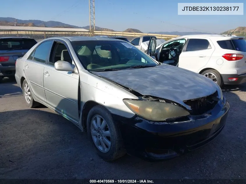 2003 Toyota Camry Xle VIN: JTDBE32K130238177 Lot: 40470569