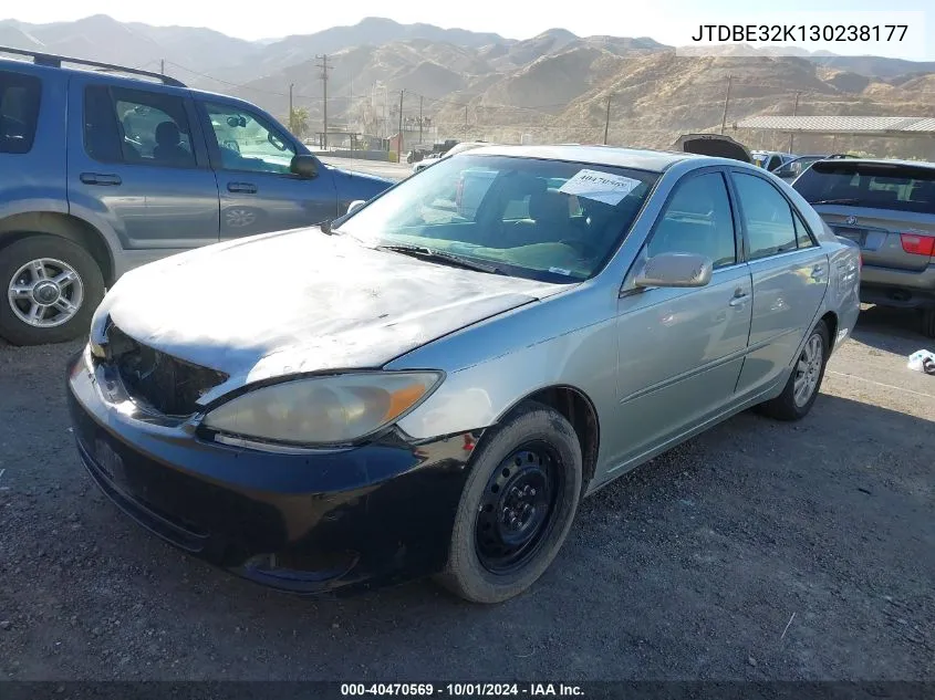 2003 Toyota Camry Xle VIN: JTDBE32K130238177 Lot: 40470569