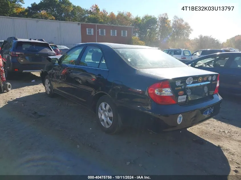 2003 Toyota Camry Le/Xle/Se VIN: 4T1BE32K03U13797 Lot: 40475758