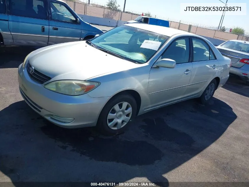 JTDBE32K530238571 2003 Toyota Camry Le