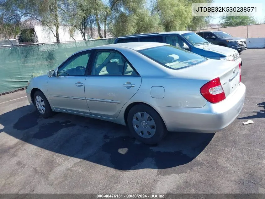 JTDBE32K530238571 2003 Toyota Camry Le