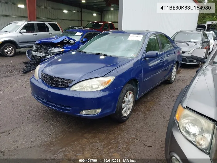 2003 Toyota Camry Xle VIN: 4T1BE30K83U154980 Lot: 40479014