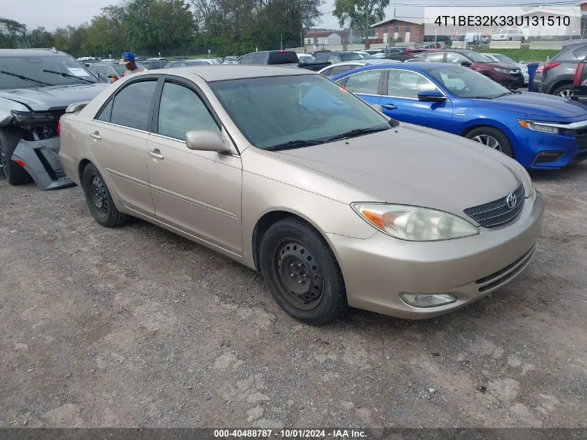 2003 Toyota Camry Xle VIN: 4T1BE32K33U131510 Lot: 40488787