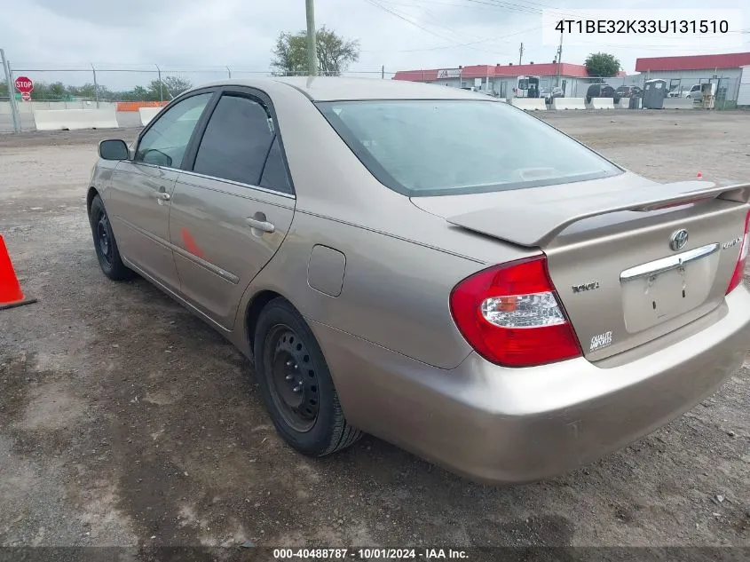 2003 Toyota Camry Xle VIN: 4T1BE32K33U131510 Lot: 40488787