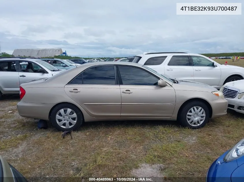 2003 Toyota Camry Le/Xle/Se VIN: 4T1BE32K93U700487 Lot: 40489963