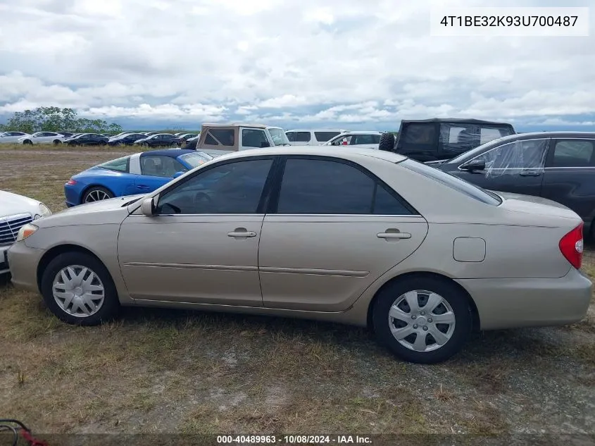 2003 Toyota Camry Le/Xle/Se VIN: 4T1BE32K93U700487 Lot: 40489963