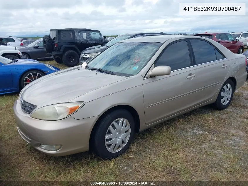 2003 Toyota Camry Le/Xle/Se VIN: 4T1BE32K93U700487 Lot: 40489963