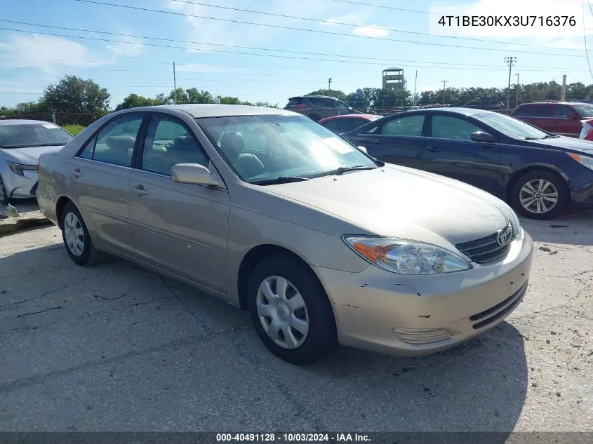 2003 Toyota Camry Le VIN: 4T1BE30KX3U716376 Lot: 40491128