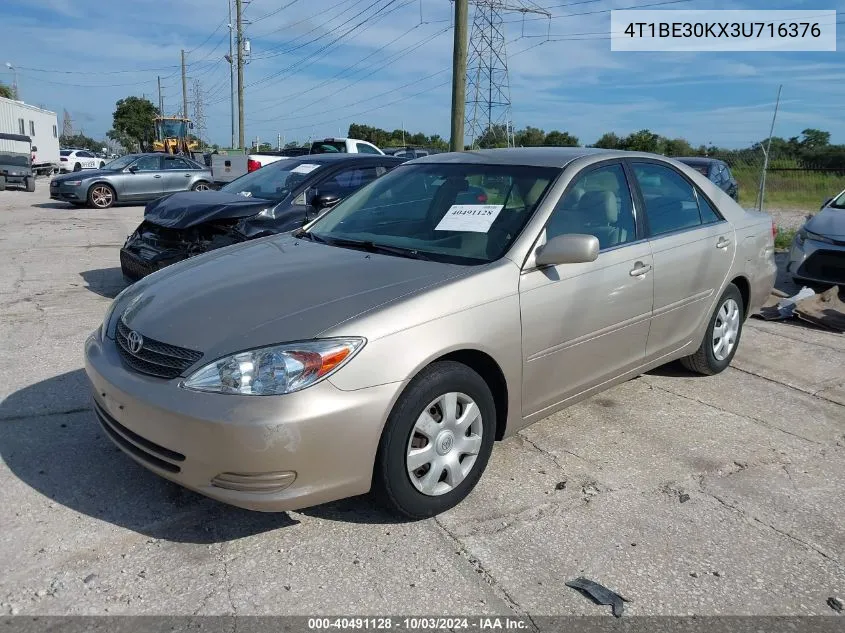 2003 Toyota Camry Le VIN: 4T1BE30KX3U716376 Lot: 40491128