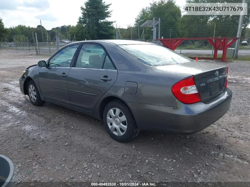 2003 Toyota Camry Le VIN: 4T1BE32K43U717679 Lot: 40492838