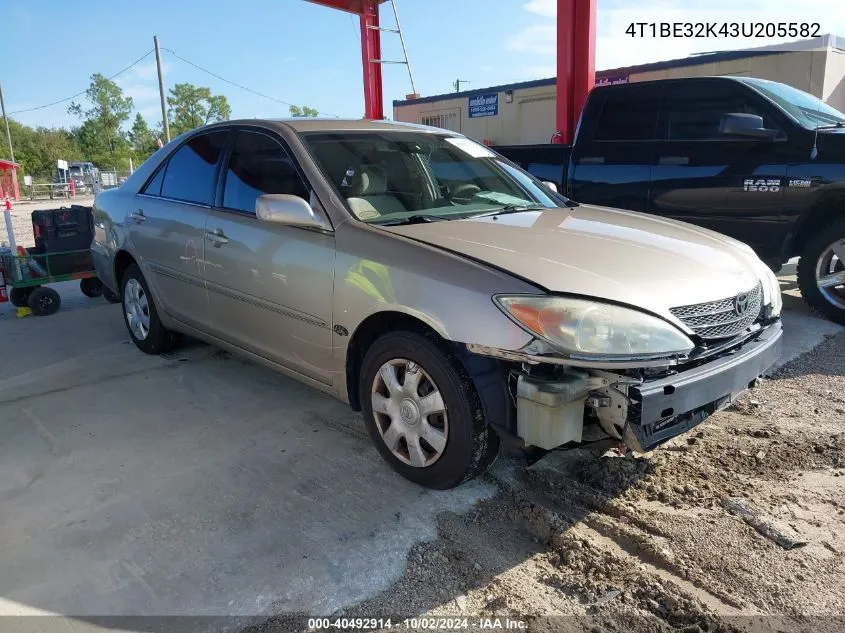 2003 Toyota Camry Le VIN: 4T1BE32K43U205582 Lot: 40492914