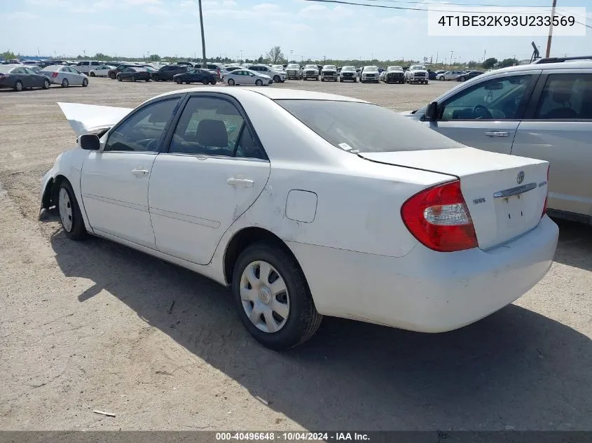 2003 Toyota Camry Le VIN: 4T1BE32K93U233569 Lot: 40496648