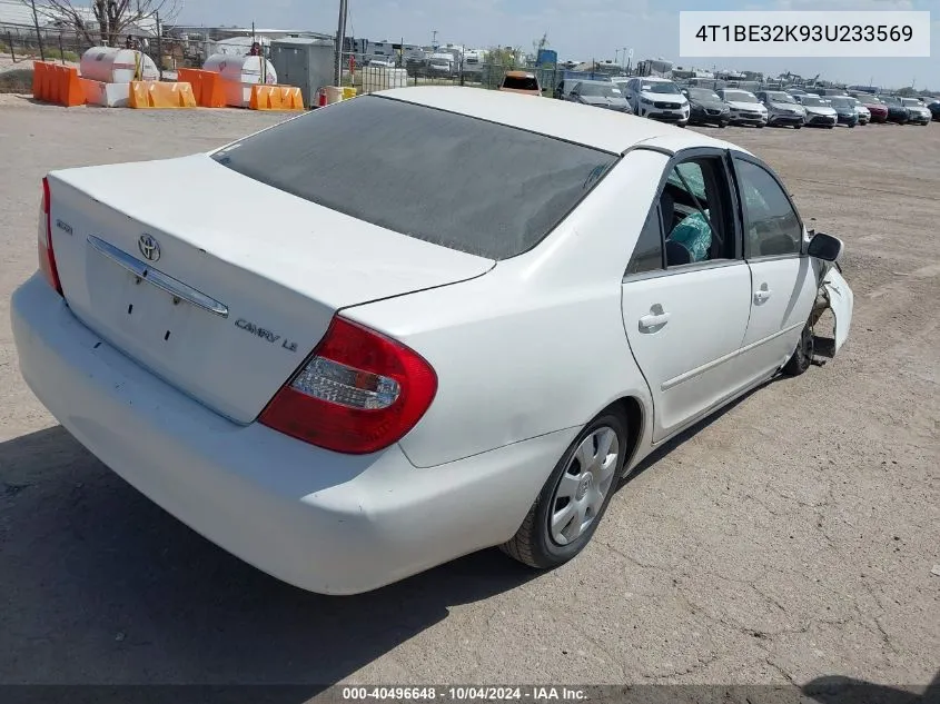 2003 Toyota Camry Le VIN: 4T1BE32K93U233569 Lot: 40496648