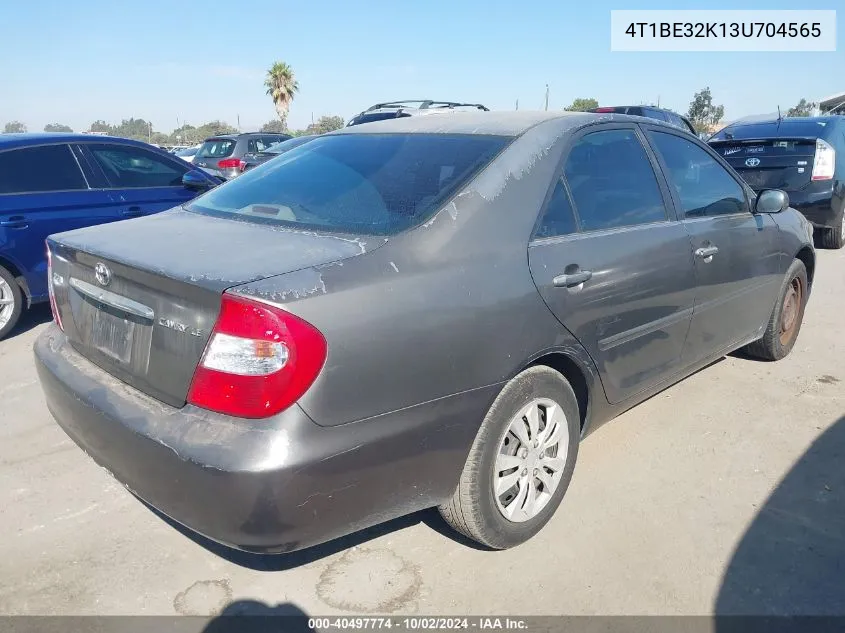 2003 Toyota Camry Le VIN: 4T1BE32K13U704565 Lot: 40497774