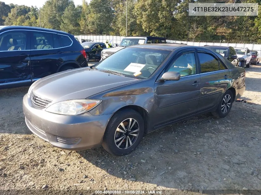 2003 Toyota Camry Le/Xle/Se VIN: 4T1BE32K23U647275 Lot: 40500888