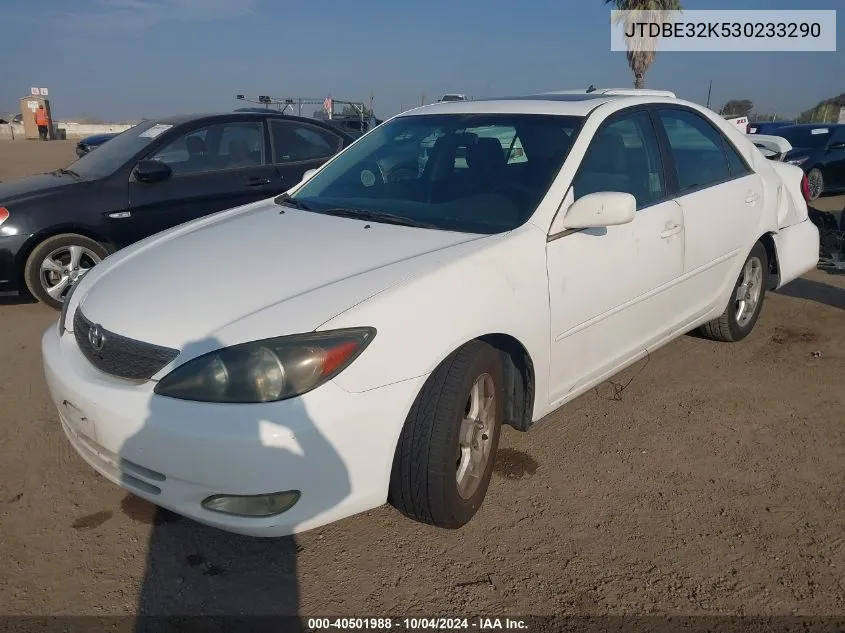 2003 Toyota Camry Se VIN: JTDBE32K530233290 Lot: 40501988