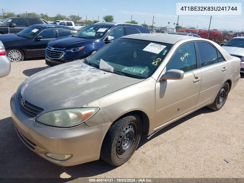 2003 Toyota Camry Xle VIN: 4T1BE32K83U241744 Lot: 40514131