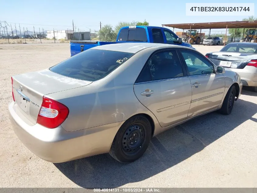 2003 Toyota Camry Xle VIN: 4T1BE32K83U241744 Lot: 40514131