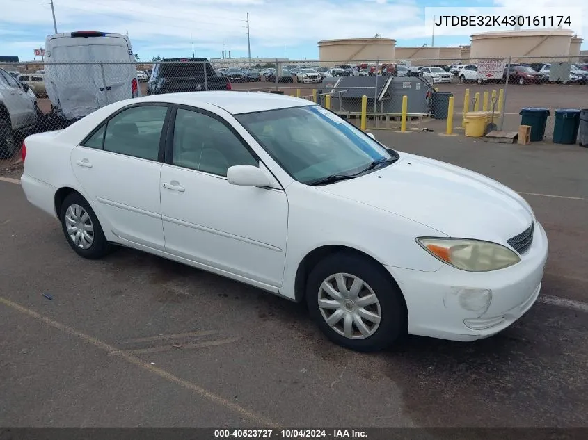 2003 Toyota Camry Le/Se/Xle VIN: JTDBE32K430161174 Lot: 40523727