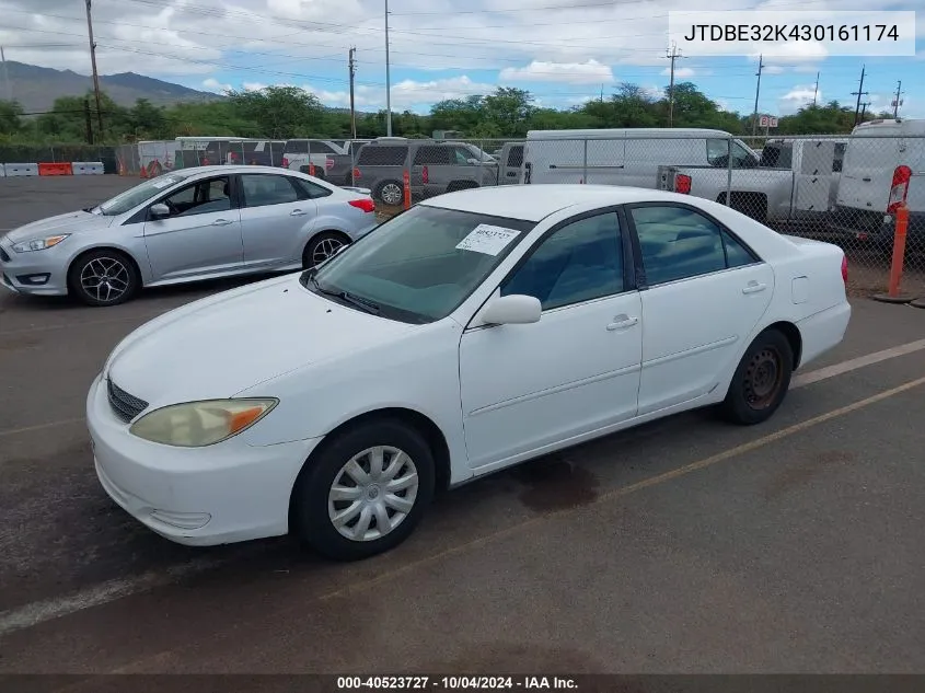 2003 Toyota Camry Le/Se/Xle VIN: JTDBE32K430161174 Lot: 40523727