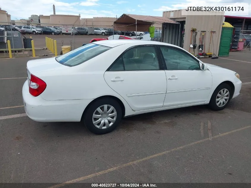 2003 Toyota Camry Le/Se/Xle VIN: JTDBE32K430161174 Lot: 40523727