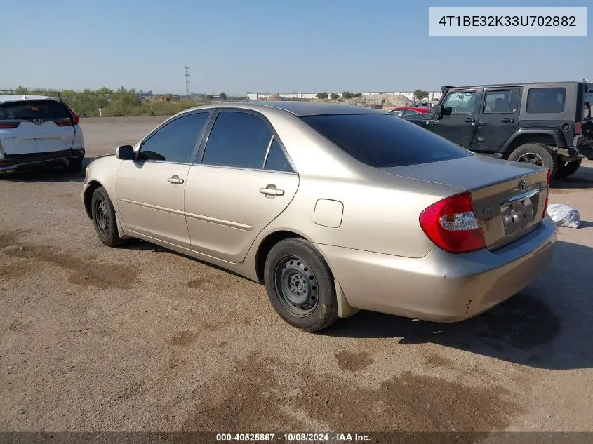 2003 Toyota Camry Le/Xle/Se VIN: 4T1BE32K33U702882 Lot: 40525867