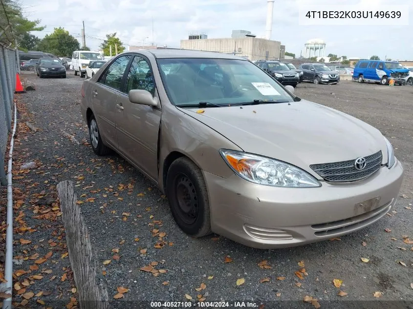 4T1BE32K03U149639 2003 Toyota Camry Le