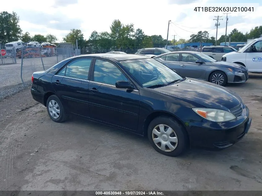 2003 Toyota Camry Le VIN: 4T1BE32K63U210041 Lot: 40530948