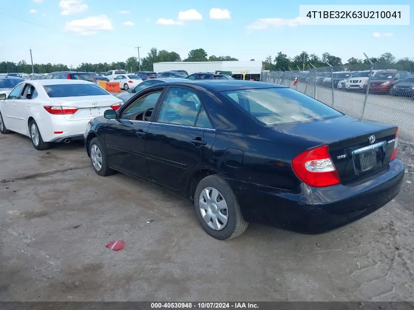 2003 Toyota Camry Le VIN: 4T1BE32K63U210041 Lot: 40530948