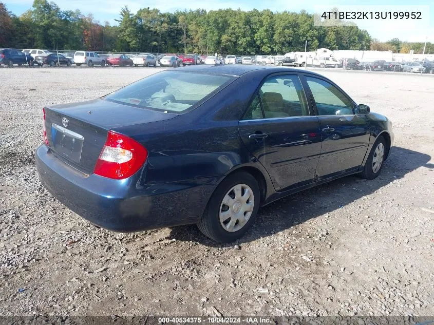 2003 Toyota Camry Le VIN: 4T1BE32K13U199952 Lot: 40534375